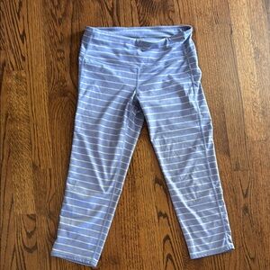 Athleta Light Blue Striped Capris